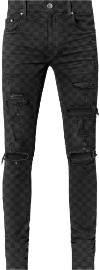 Amiri Black Laser Checkered Thrasher Plus Jeans