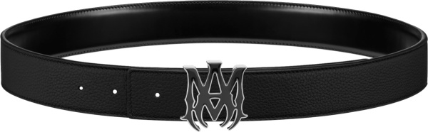 Amiri Black Leather And Enamel Ma Logo Buckle Belt