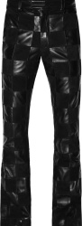 Amiri Black Leather Checkered Pants