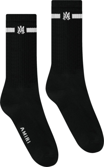 Amiri Black Ma Bar Logo Socks