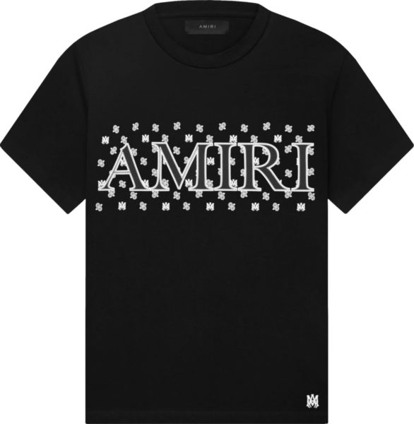 Amiri Black Ma Paisley Logo T Shirt