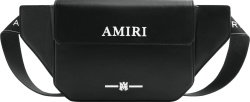 Amiri Black Nappa Leather Logo Print Cross Body Bag