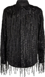 Amiri Black Sequin Fringed Shirt