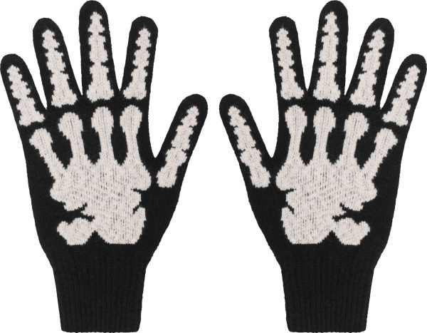 Amiri Black Skeleton Bone Gloves