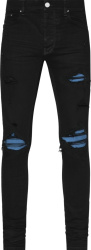 Black & Blue Suede 'MX1' Jeans