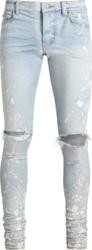 Amiri Bleach Splatter Light Wash Jeans
