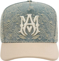 Amiri Blue Bandana Denim And Cream Ma Logo Hat