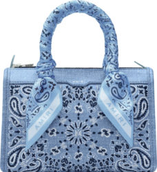 Amiri Blue Bandana Denim Mini Triangle Bag