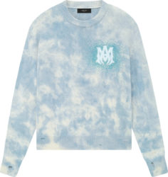 Amiri Blue Tie Dye Crystal Burst Ma Logo Sweater