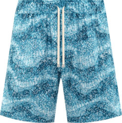 Amiri Blue Wavy Sequin Embellished Shorts