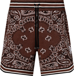 Brown Bandana Crocheted Shorts