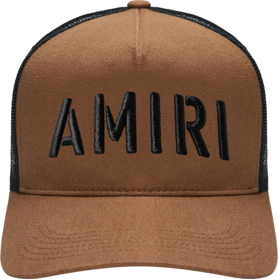 Amiri Brown Stencil Logo Trucker Hat