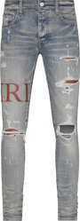 Clay Indigo & Brown Logo 'Leather Stitch' Jeans