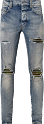 Amiri Clay Indigo And Camouflage Underpatch Mx1 Jeans