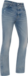 Amiri Clay Indigo And Crystal Stripe Stack Flare Jeans