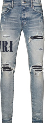 Amiri Clay Indigo And Denim Logo Applique Jeans