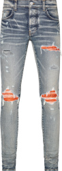 Clay Indigo & Cracked Orange Paint 'MX1' Jeans