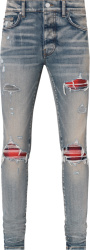 Amiri Clay Indigo And Red Plaid Mx1 Jeans