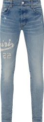 Amiri Clay Indigo Varsity Logo Applique Jeans