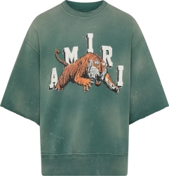 Amiri Dark Green Varsity Tiger Logo Sweatshirt