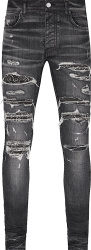 Amiri Dark Grey And Black Bandana Thrasher Jeans