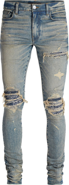 Amiri Dirty Indigo And Navy Bandana Mx1 Jeans