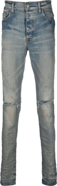Amiri Dirty Indigo Shotgun Jeans