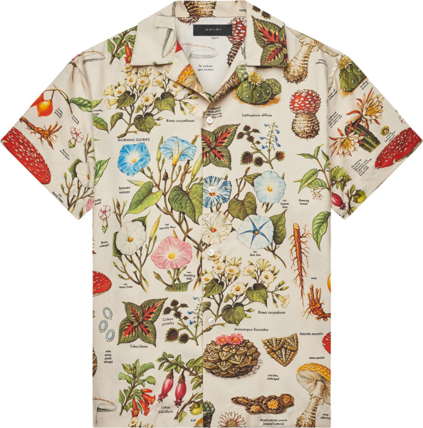 Amiri Ivory And Multicolor Psychedelic Print Short Sleeve Shirt