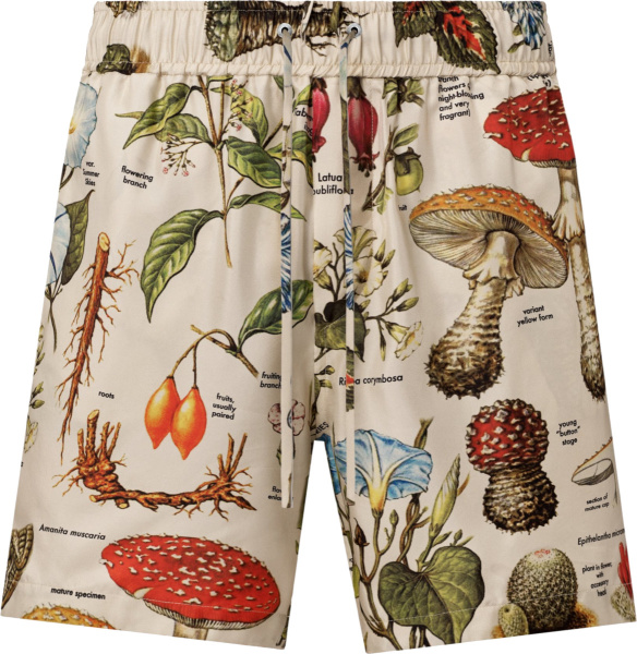 Amiri Ivory And Multicolor Psychedelic Print Shorts