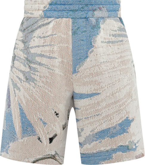 Amiri Light Blue Pegasus Tapestry Shorts | INC STYLE