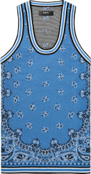 Amiri Light Blue Bandana Crocheted Tank Top