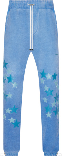 Amiri Light Blue Sprayed Pigment Star Sweatpants