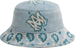 Amiri Light Blue Tapestry Bandana Bucket Hat