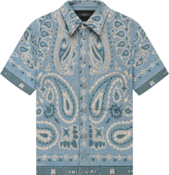 Amiri Light Blue Tapestry Bandana Shirt