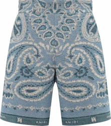 Light Blue Tapestry Bandana Shorts