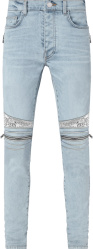 Amiri Light Indigo And White Bandana Mx2 Jeans