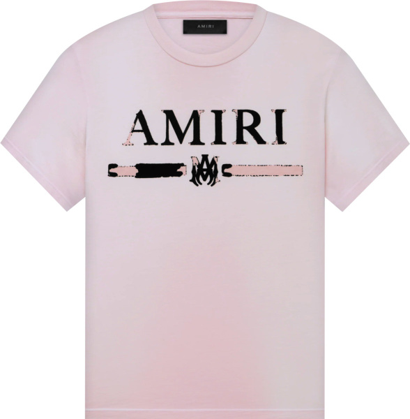 Amiri Light Pink Ma Bar Logo T Shirt