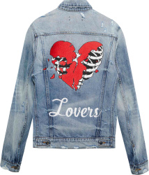 Blue Denim Skeleton Heart 'Lovers' Jacket