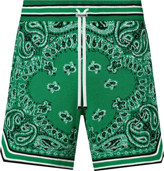Amiri Men Green Bandana Print Shorts