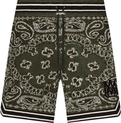 Amiri Olive Green Bandana Crochet Shorts