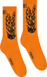 Amiri Orange Bandana Flame Socks