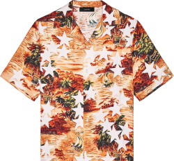 Amiri Orange Tropical Star Print Shirt