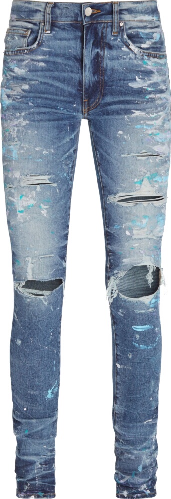 Amiri Indigo Paint Splatter 'Thrasher' Jeans | Incorporated Style