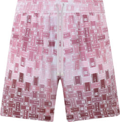 Amiri Pink Gradient Logo Tape Shorts