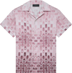 Amiri Pink Logo Tape Gradient Silk Bowling Shirt