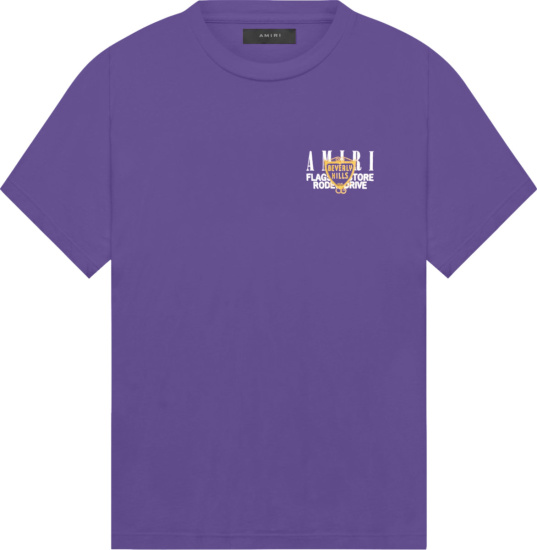 Amiri Purple And Yellow Beverly Hills T Shirt