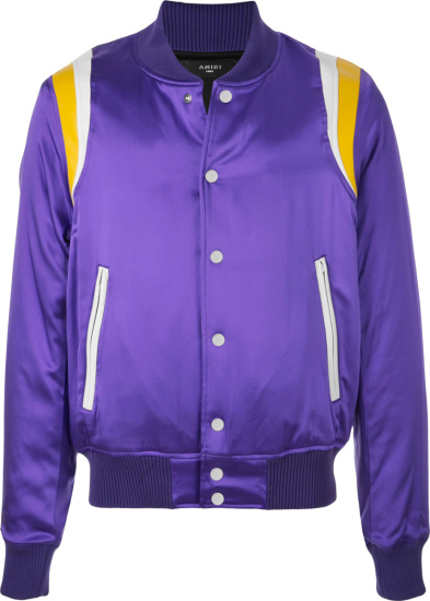 Amiri Purple And Yellow Teddy Jacket