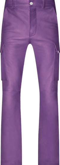 Amiri Purple Leather Cargo Pants