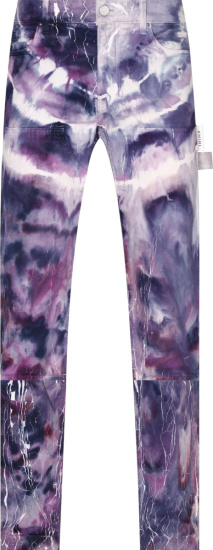 Amiri Purple Tie Dye Cracked Carpenter Pants
