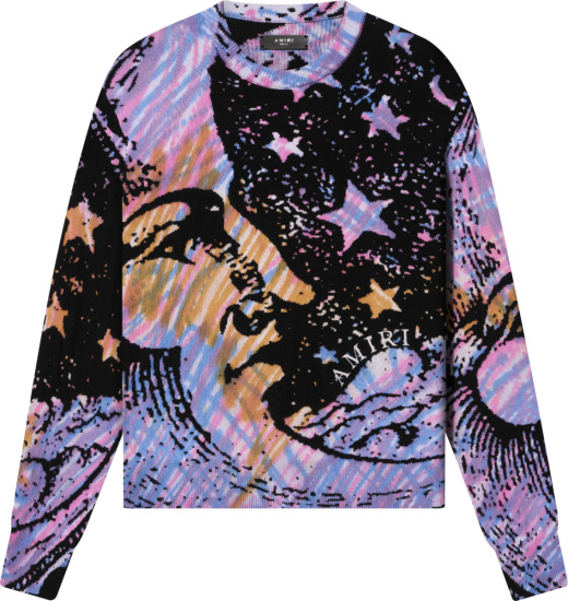 Amiri Purple Tie Dye Cresent Moon Sweater